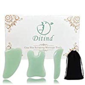 3 Pieces Jade GuaSha Scraping Massage Tools with Smooth Edge